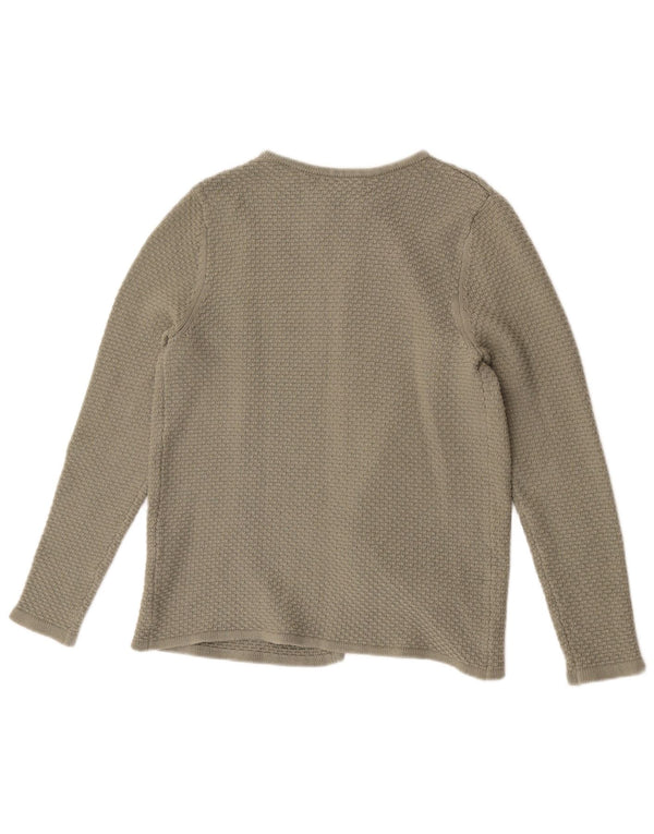 Crew Clothing Pulover cardigan deschis pentru femei UK 14 Bumbac verde mediu