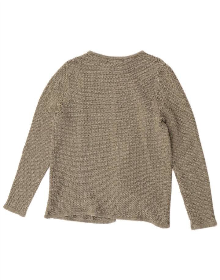 Crew Clothing Pulover cardigan deschis pentru femei UK 14 Bumbac verde mediu