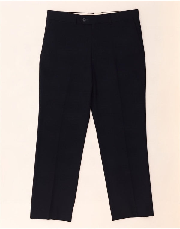 Pantaloni de costum drepți pentru bărbați Zara EU 44 Mari L34 L29 Poliester bleumarin