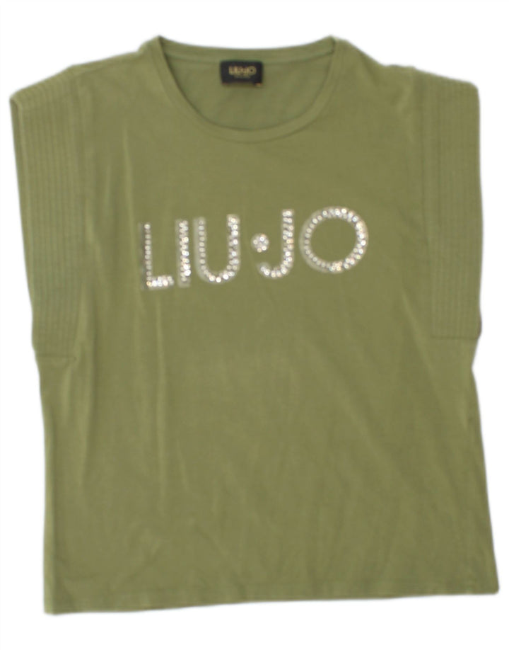 Tricou grafic pentru femei LIU JO Top UK 12 Medium Green