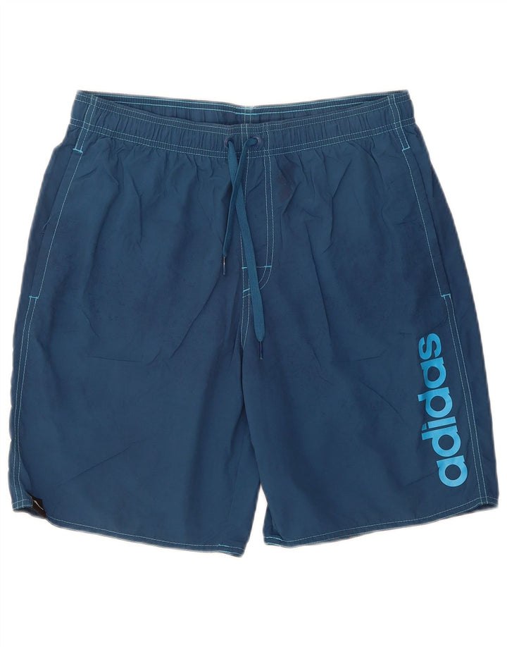 ADIDAS Mens Graphic Swimming Shorts Medium  Blue Nylon