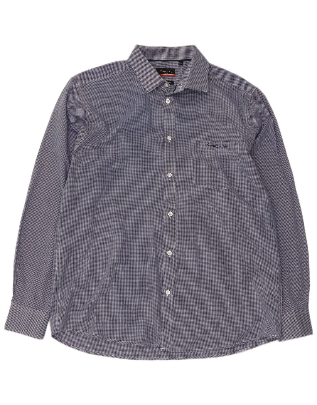 Cămașă pentru bărbați PIERRE CARDIN, cu o formă regulată, 2XL, poliester vichy albastru