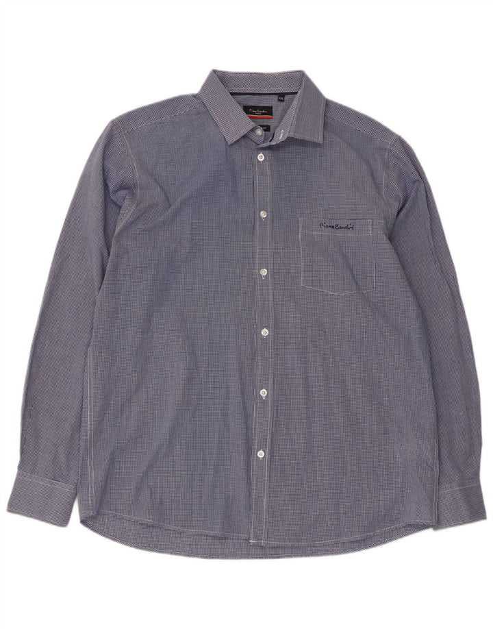 Cămașă pentru bărbați PIERRE CARDIN, cu o formă regulată, 2XL, poliester vichy albastru