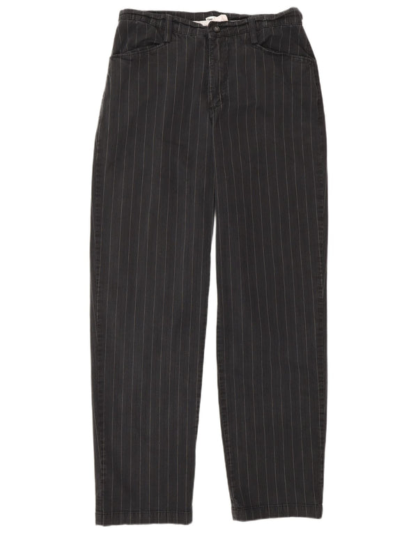 Pantaloni casual pentru femei cu talie înaltă Lee US 10 Large W28 L30 Black Pinstripe