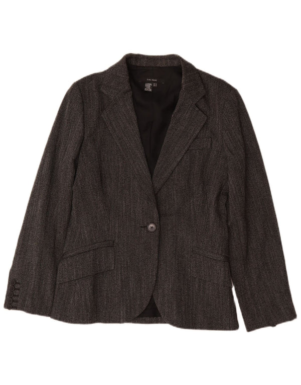 Jachetă Blazer pentru femei Zara cu 1 nasture UK 12 Medium Gri Poliester