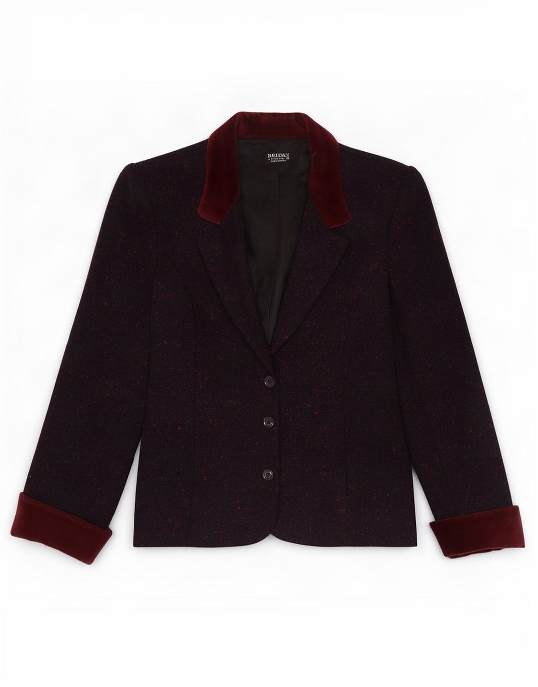 Sacou blazer pentru femei Reldan cu 3 nasturi UK 14 Medium Burgundy Lână nouă cu pete