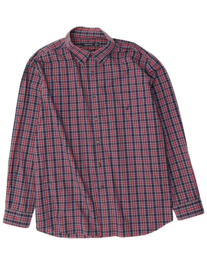 Cămașă pentru bărbați Nautica 2XL, bumbac cu carouri bleumarin