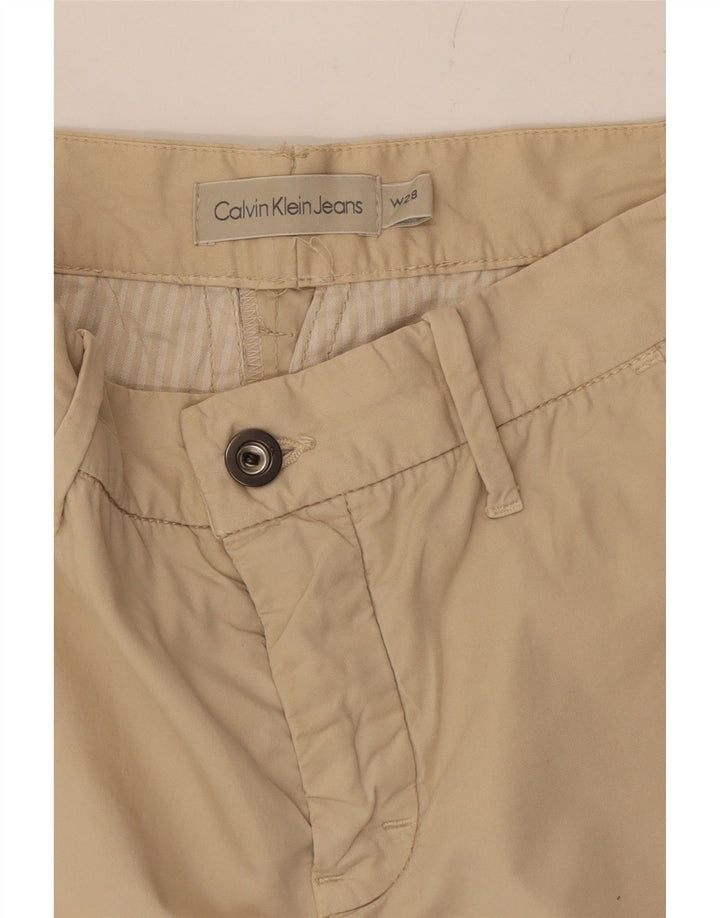CALVIN KLEIN Mens Chino Shorts W28 Small Beige Cotton Vintage Calvin Klein and Second-Hand Calvin Klein from Messina Hembry 