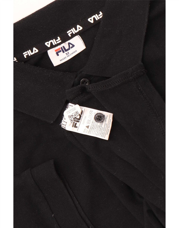 Tricou polo Fila pentru bărbați, bumbac mediu negru