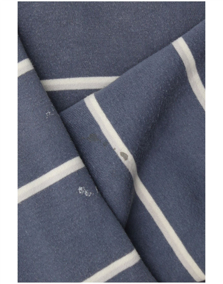 Crew Clothing Hanorac pentru bărbați, cu fermoar, cu gât, pulover, mare, albastru, cu dungi, bumbac