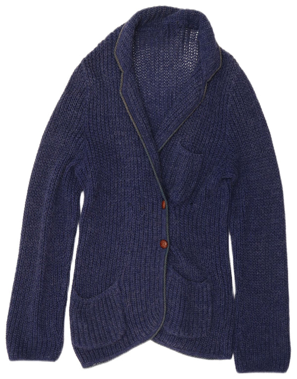 Pulover cardigan din croșetat Marlane pentru femei UK 16 mare bleumarin