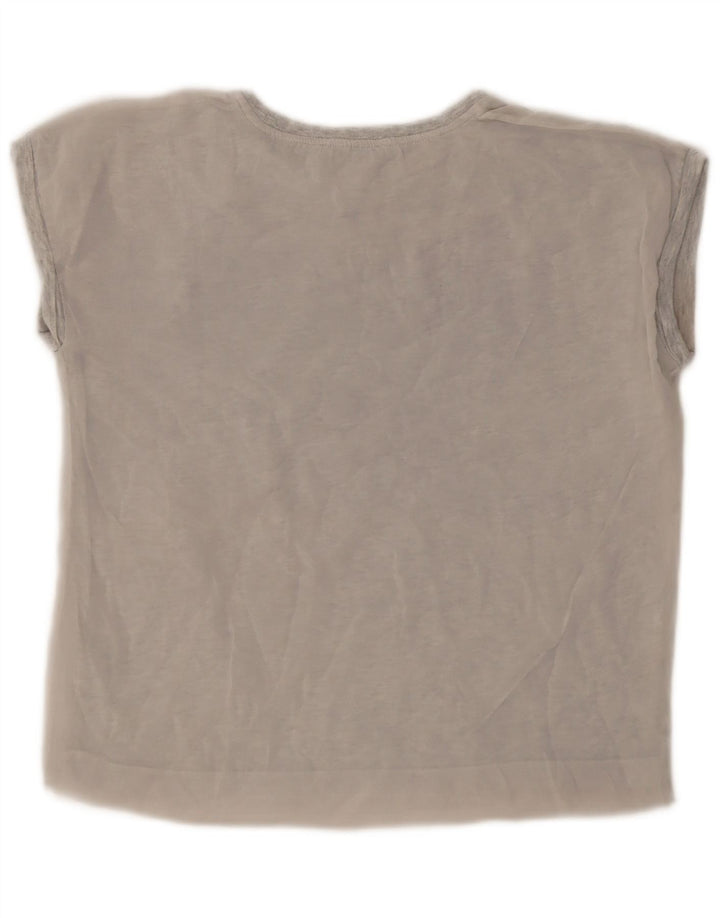 Tricou cu grafică Zara pentru femei Top UK 10 Small Gri Poliester