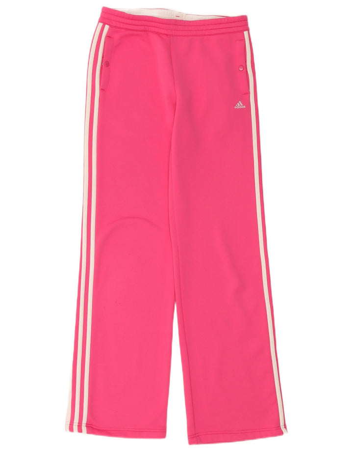 Pantaloni de trening drepte pentru femei Adidas UK 10 Poliester roz mic