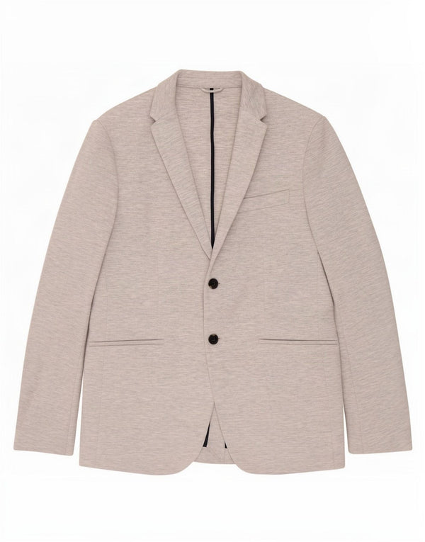 Zara Mens 2 Button Blazer Jacket UK 40 Large Grey Flecked Polyester