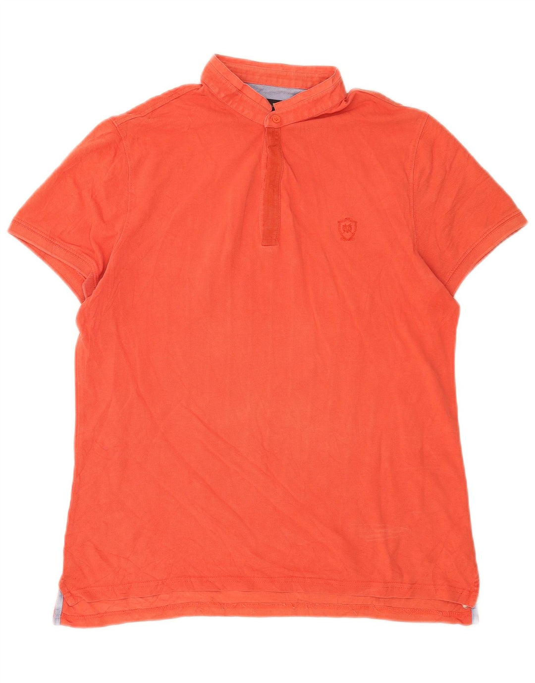 Tricou polo Massimo Dutti pentru bărbați, bumbac portocaliu mediu