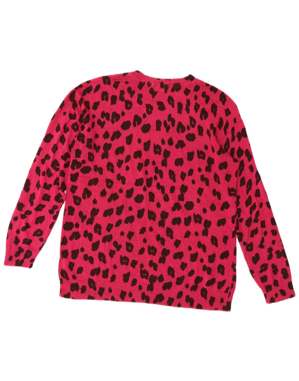 Pulover pentru damă Marks & Spencer, cu gâtul turn, Imprimare animală roz UK 22 2XL