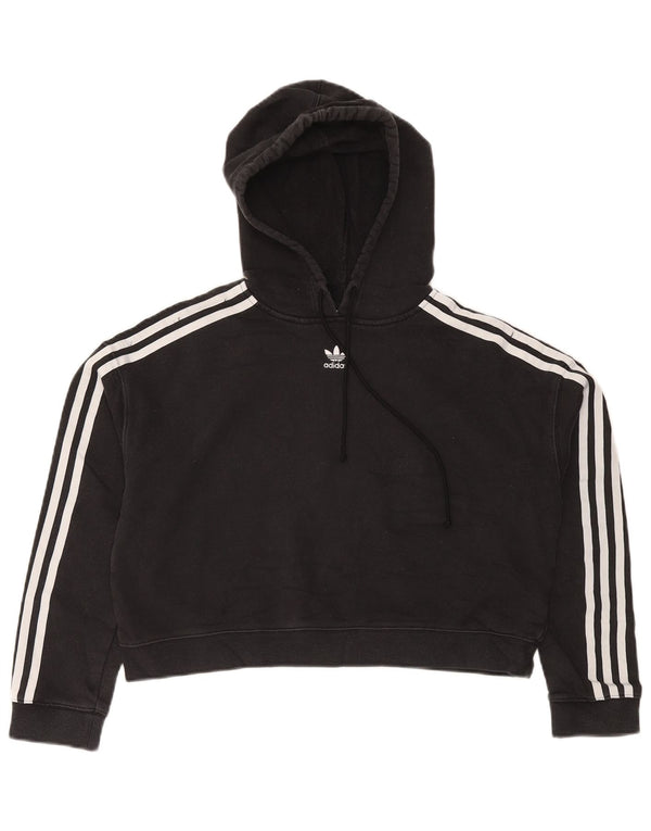 Jumper Adidas Crop Oversized Hoodie pentru femei UK 10 Small Black Bumbac
