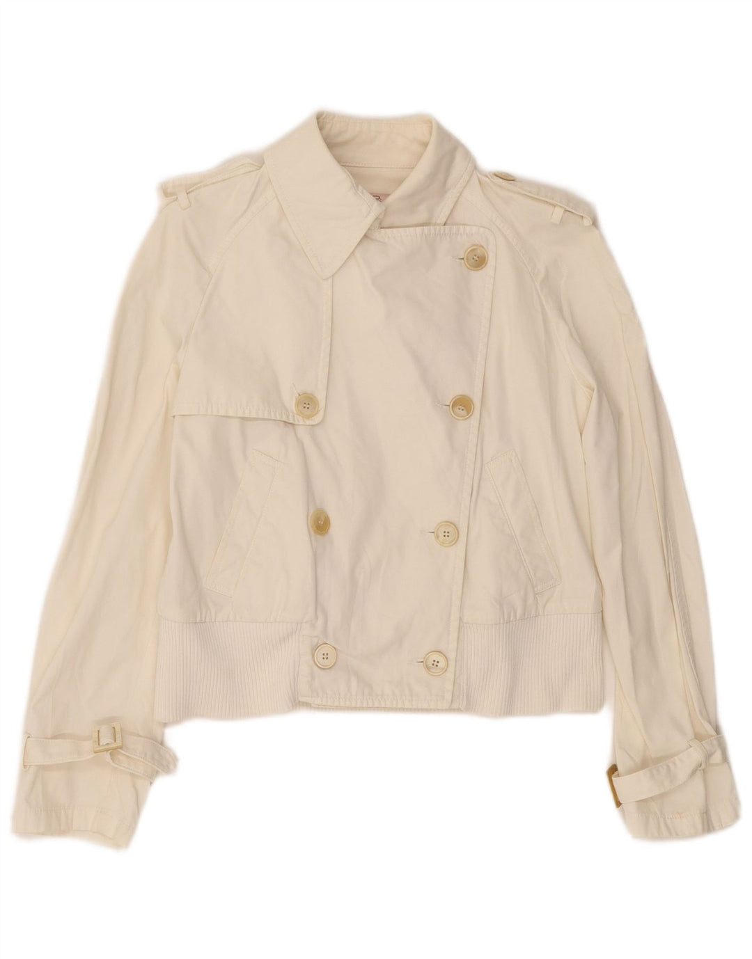 Jachetă militară crop pentru femei Red Valentino IT 42 Medium Off White