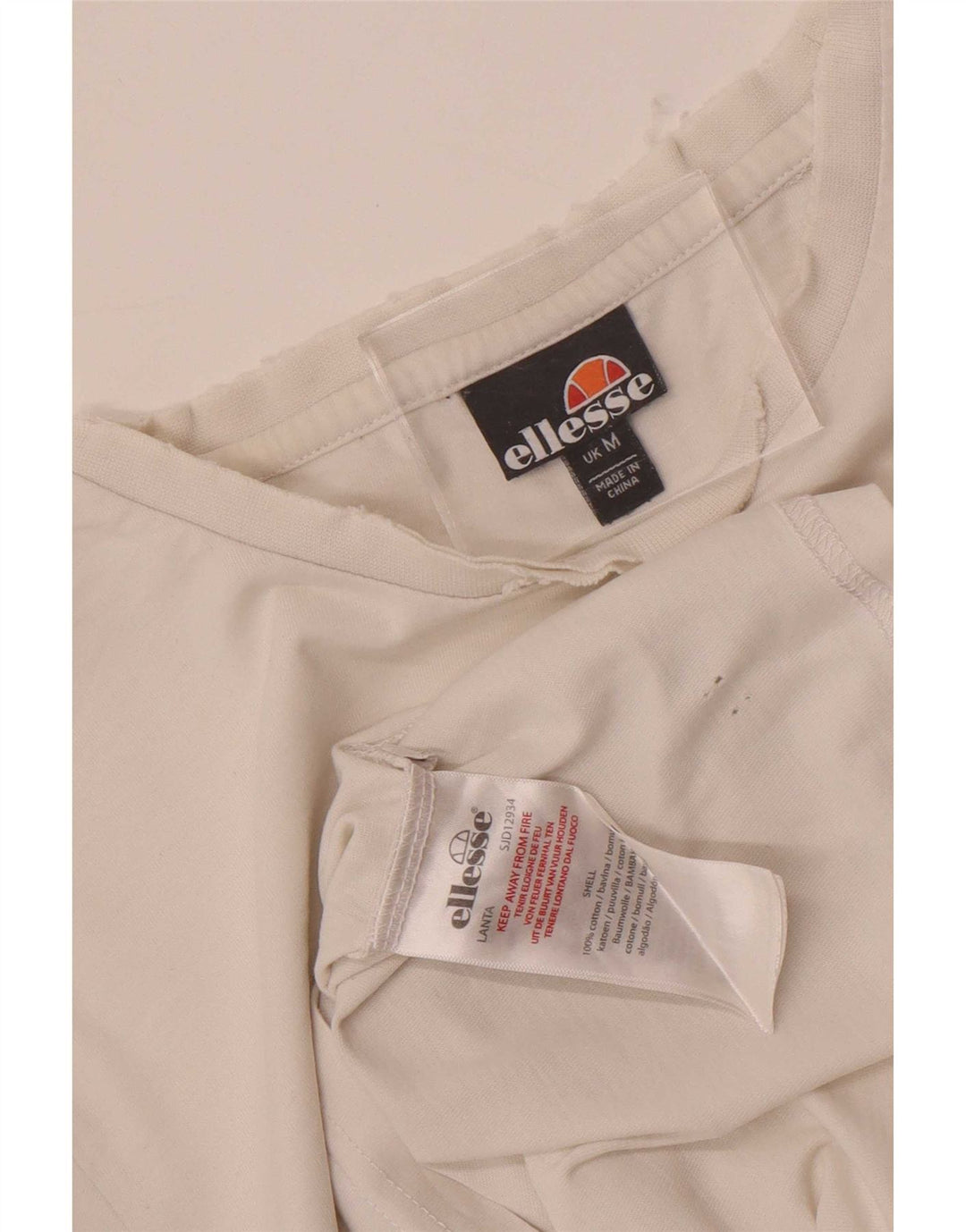 Tricou grafic pentru bărbați Ellesse Top mediu alb din bumbac color bloc
