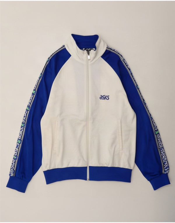 Jachetă de top pentru trening Asics pentru bărbați IT 44 XS, alb, retro