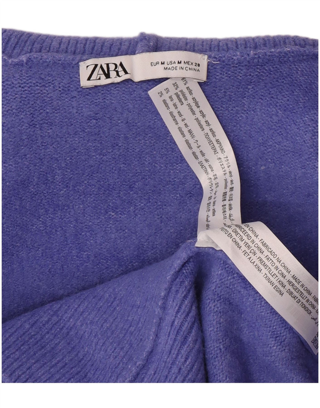 Pulover supradimensionat pentru femei Zara, cu gât rulat, UK 14 Acrilic violet mediu