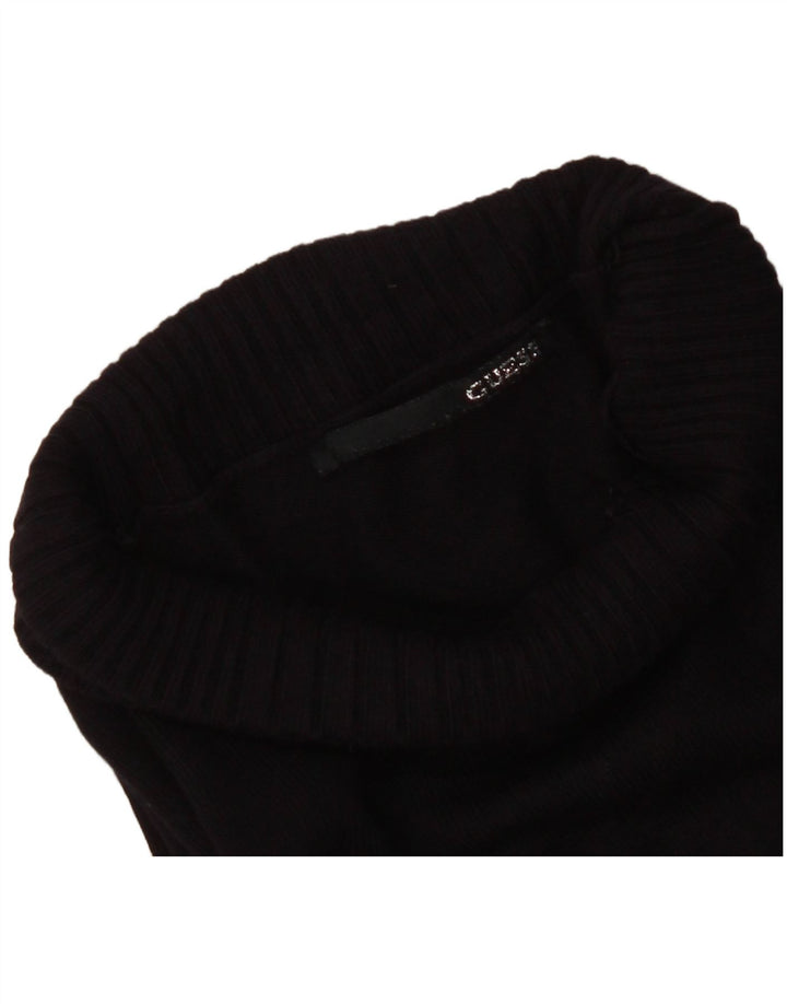 Pulover pentru femei Guess cu gât rulat cu grafică UK 8 Small Negru