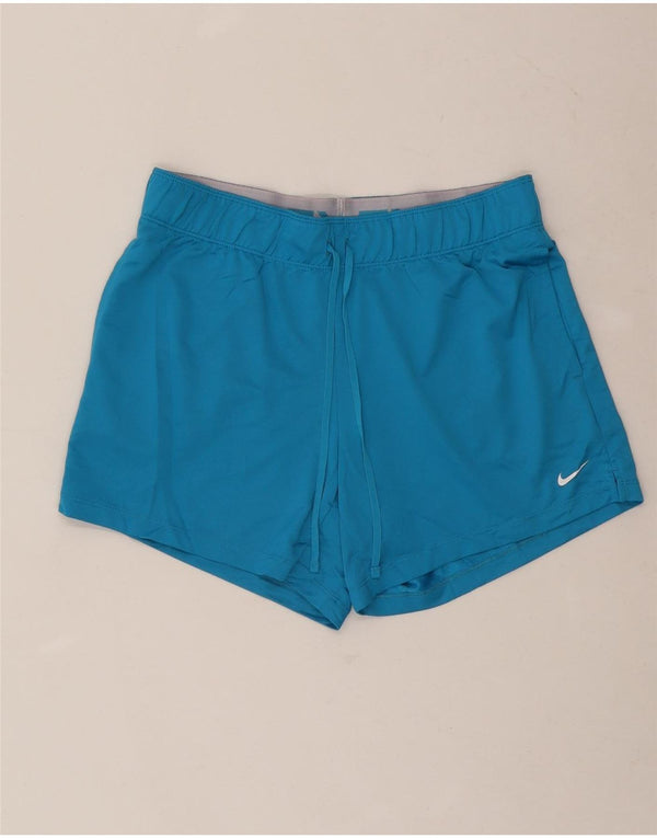 Pantaloni scurti sport NIKE Dri Fit pentru femei UK 10 Small Blue Poliester