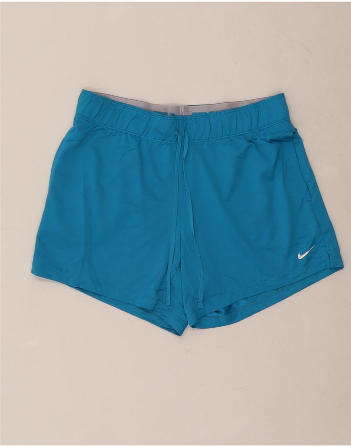 Pantaloni scurti sport NIKE Dri Fit pentru femei UK 10 Small Blue Poliester