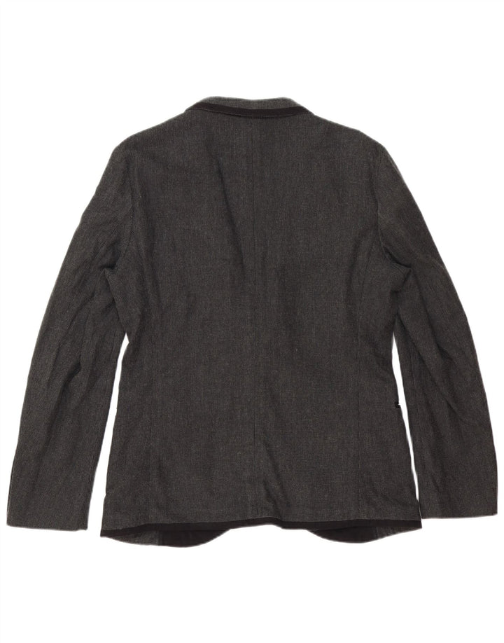 Blazer pentru bărbați Zara cu 1 nasture EU 50 Viscoză gri mediu