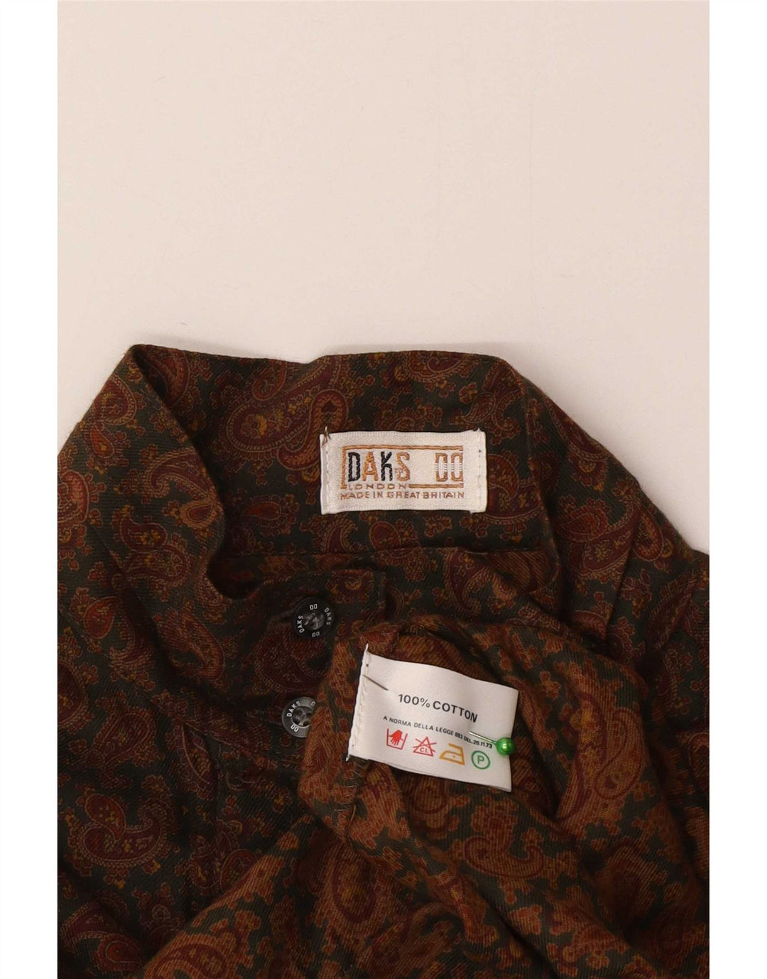 Cămașă DAKS pentru femei UK 12, bumbac Paisley maro mediu
