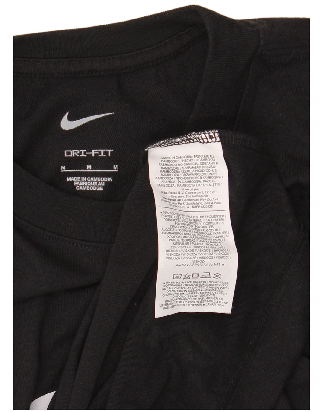Tricou grafic Nike Dri Fit pentru bărbați Top Medium Negru Poliester