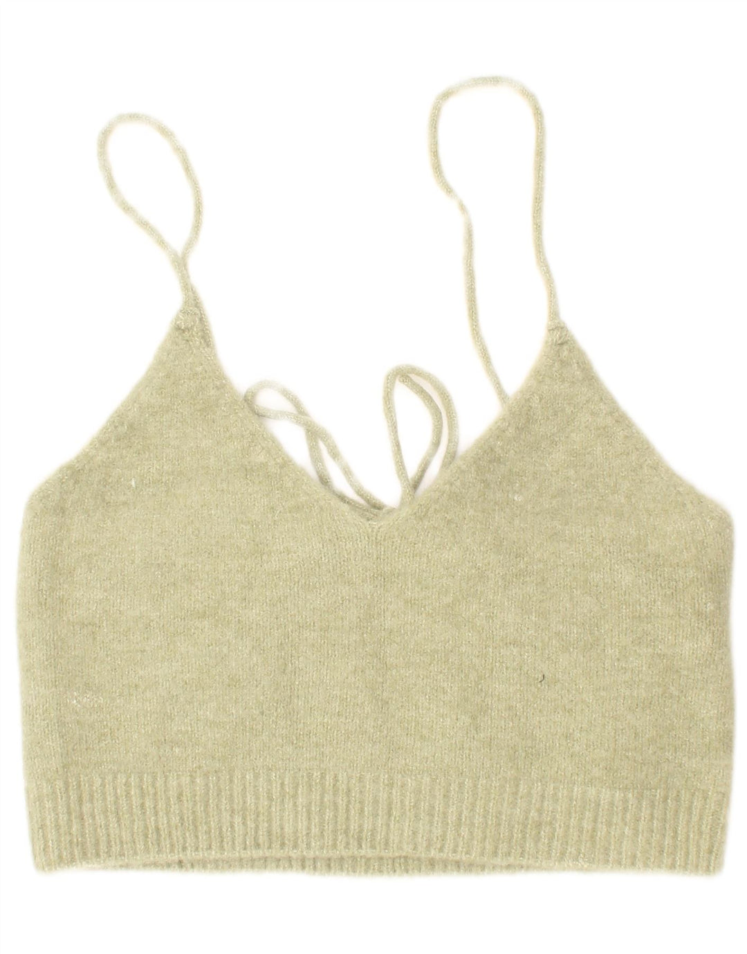 Top Crop tricot pentru femei Zara mic, verde acrilic