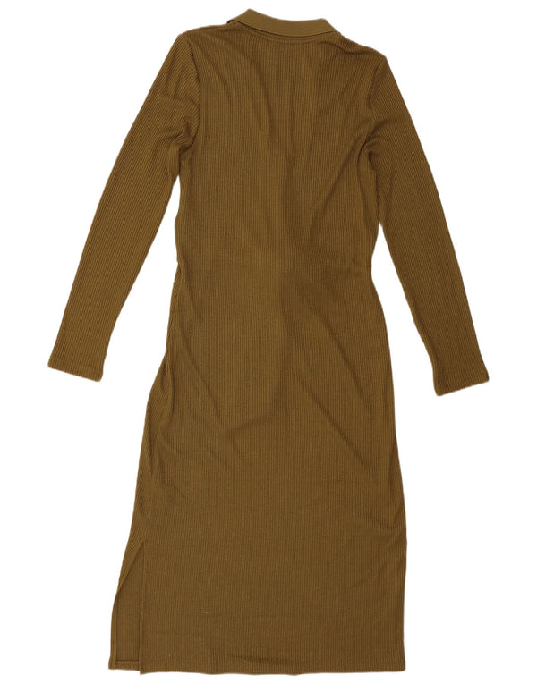 Rochie pulover cu mânecă lungă pentru femei Marks & Spencer UK 8 Mic Kaki Poliester