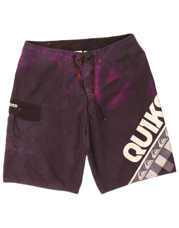 Pantaloni scurți de înot grafic Quiksilver pentru bărbați, mov mediu, poliester Tie Dye