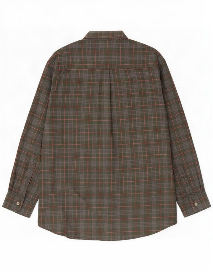 L.L.Bean Cămașă de flanel pentru bărbați, verde mare, cu carouri