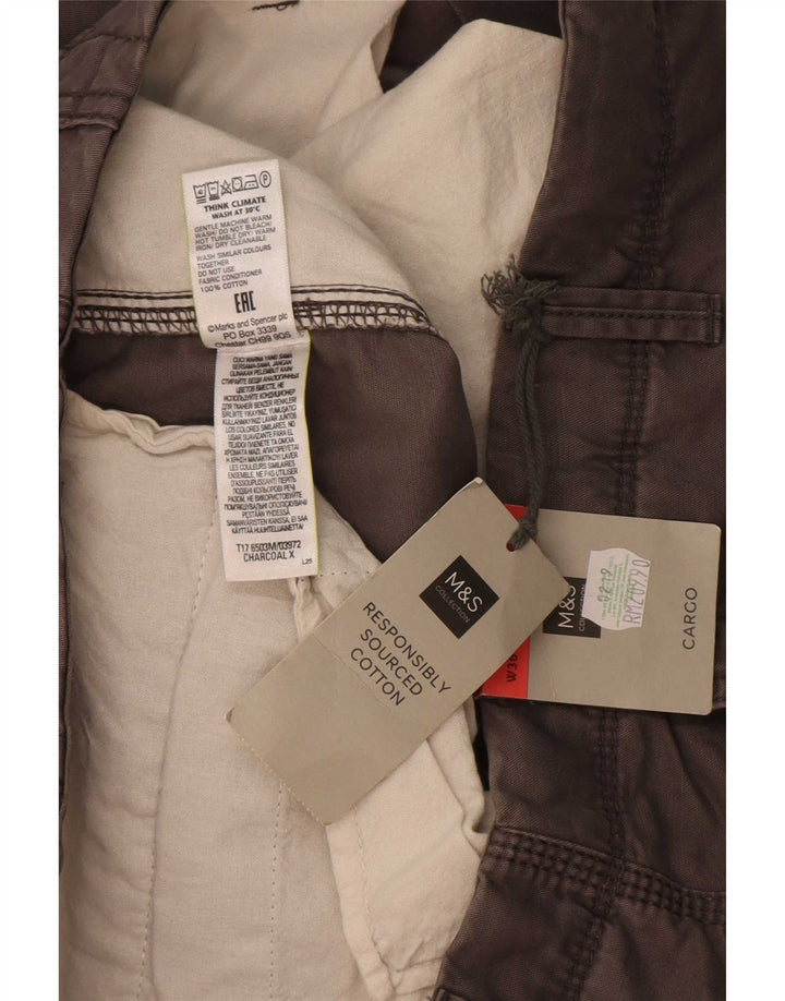 Pantaloni scurți cargo pentru bărbați Marks & Spencer W36, bumbac gri mare