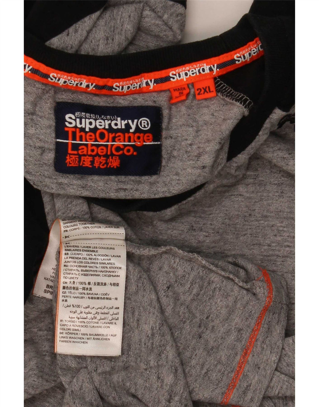 Top pentru bărbați Superdry cu mânecă lungă 2XL, gri, bumbac color bloc