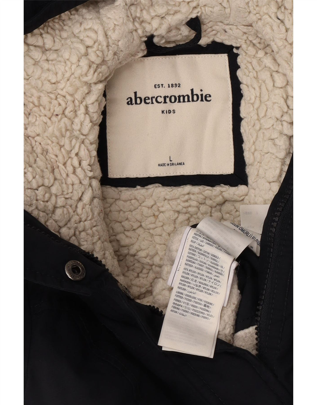 ABERCROMBIE & FITCH Jachetă bomber cu glugă pentru fete 11-12 ani mare bleumarin