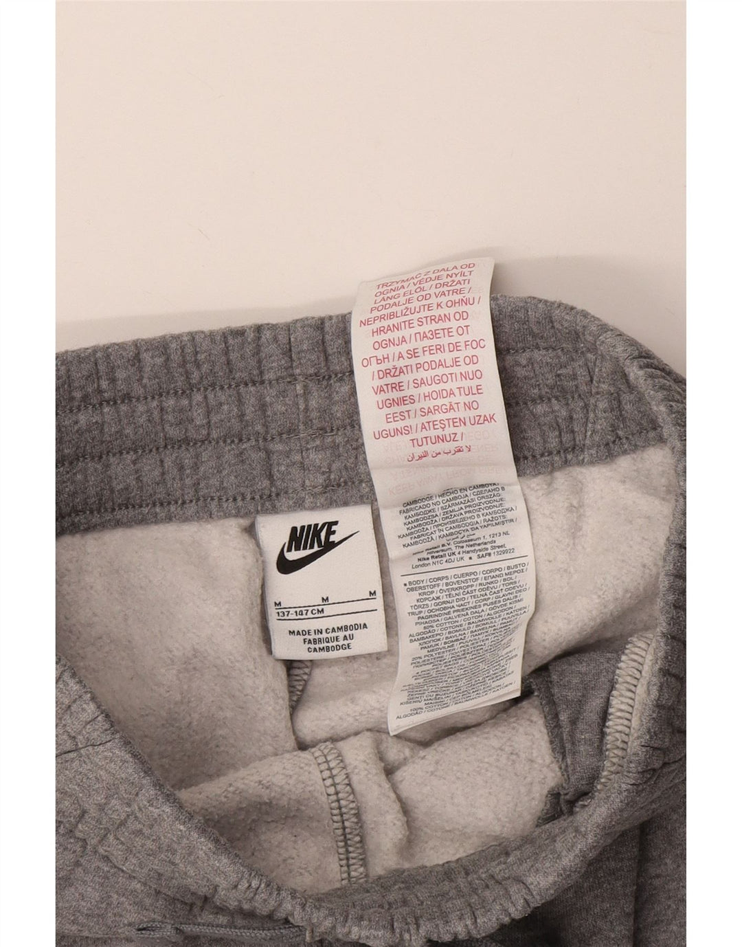 Pantaloni de trening NIKE Băieți Joggeri 10-11 ani Bumbac Gri mediu