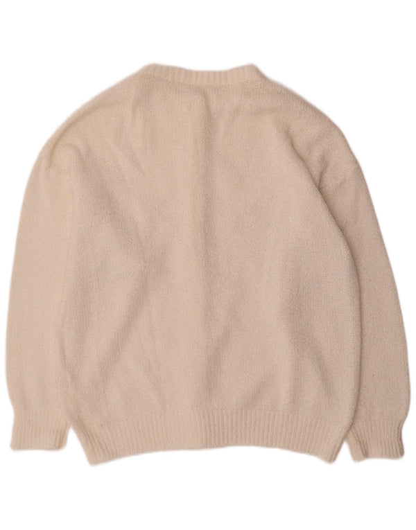 Pulover Cardigan Vintage pentru femei UK 18 XL Acrilic alb