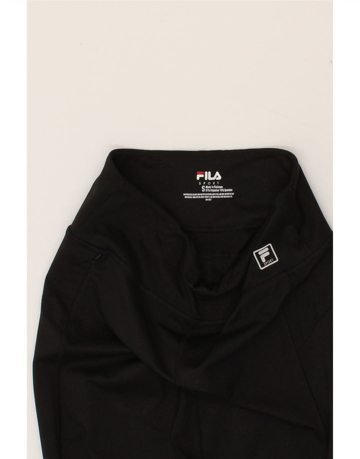 FILA Womens Tracksuit Trousers UK 10 Small W28 L32 Black Polyester Vintage Fila and Second-Hand Fila from Messina Hembry 