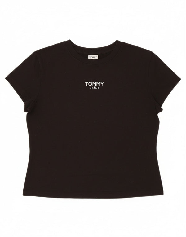 Tricou grafic Tommy Hilfiger pentru femei Top UK 18 XL Bumbac negru