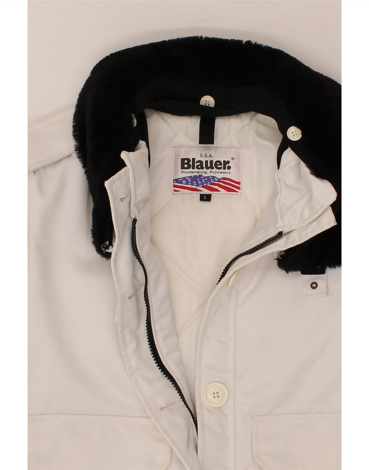 BLAUER Womens Bomber Jacket UK 16 Large White Polyamide Vintage Blauer and Second-Hand Blauer from Messina Hembry 