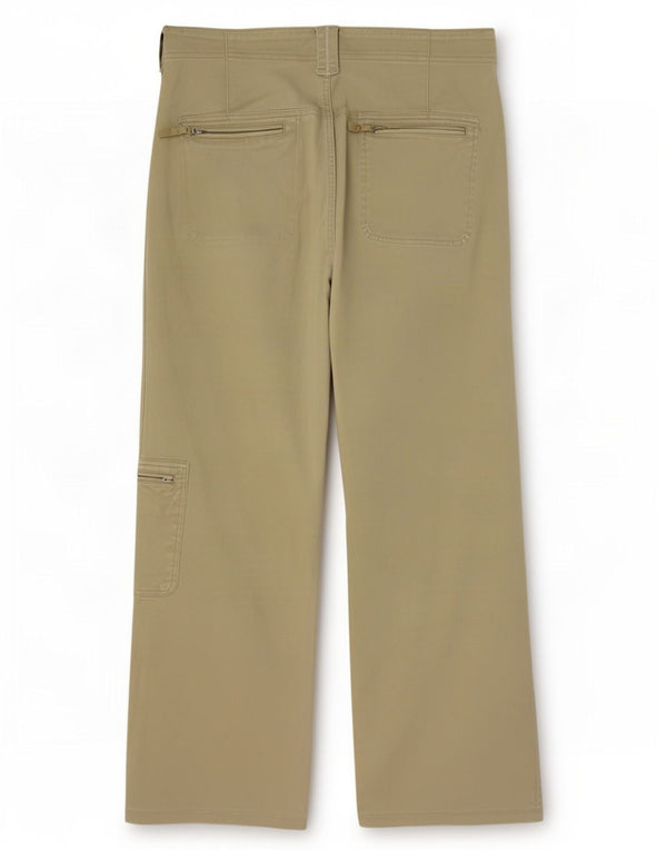 Pantaloni cargo drepti pentru femei Fila UK 14 Large W36 L26 Khaki Bumbac