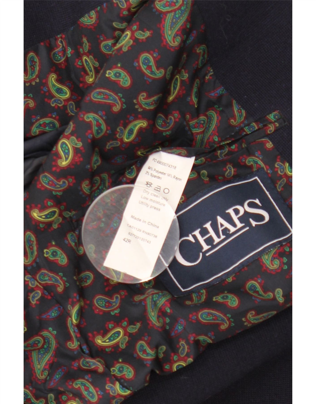 Jachetă Blazer pentru bărbați Chaps, cu 2 nasturi, UK 42 XL, poliester bleumarin