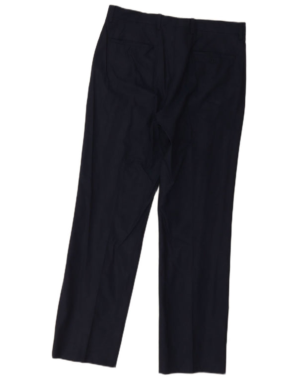 Pantaloni de costum drepți Calvin Klein pentru bărbați UK 38 Medium W32 L31 Bleumarin