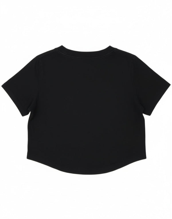 Tricou crop grafic Nike pentru femei Top UK 16, mare, negru, bumbac