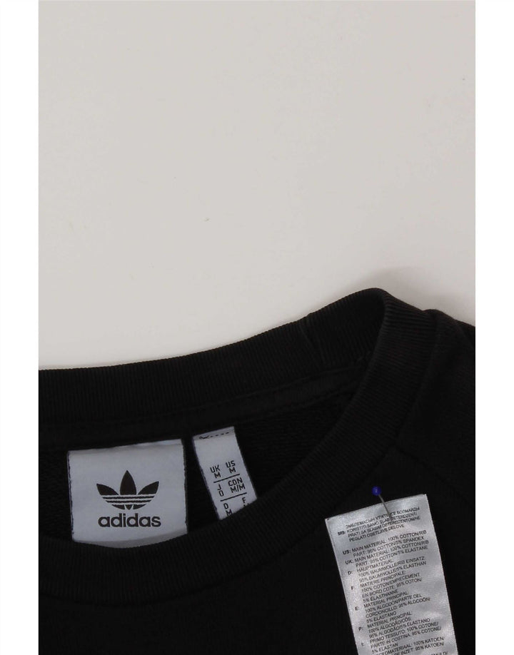 Pulover Adidas pentru bărbați, bumbac mediu negru