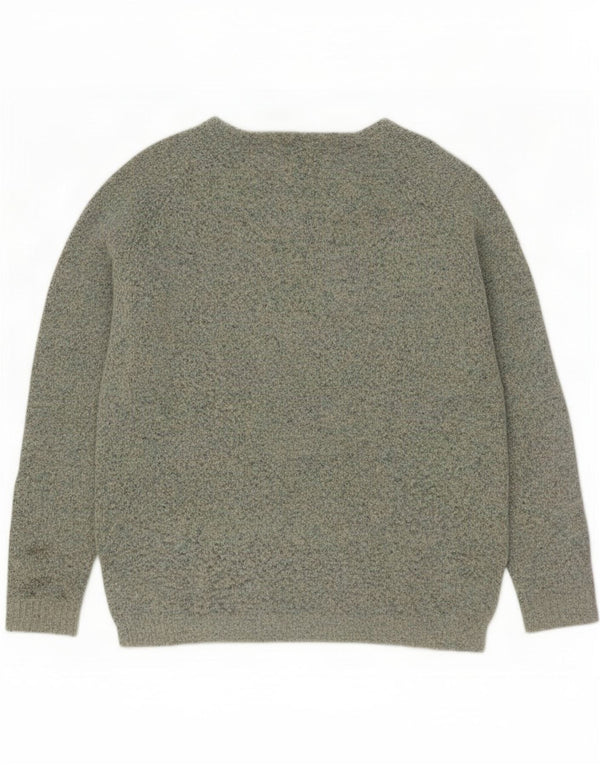 Pulover pentru femei Fat Face supradimensionat cu decolteu în V UK 10 Small Green Flecked