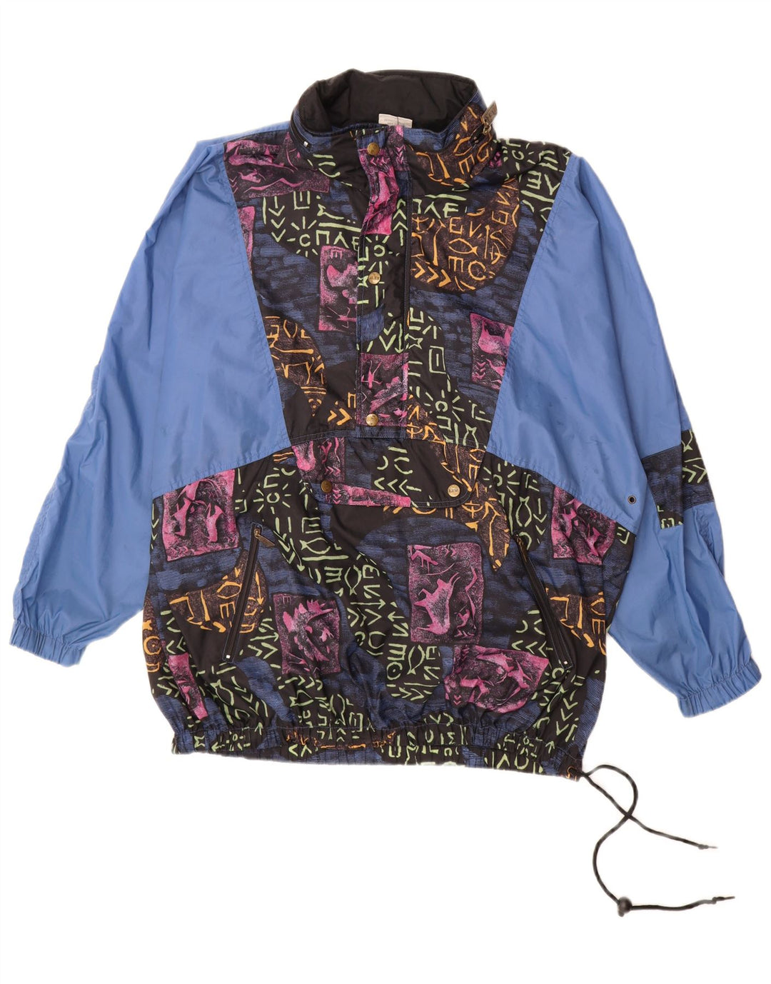 ALEX ATHLETICS Jachetă Anorak pentru bărbați Marea Britanie 40 Poliamidă geometrică albastră mare